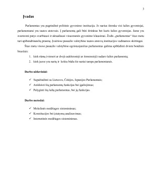 Lietuvos, Čekijos ir Ispanijos parlamentų lyginamoji analizė struktūra, funkcijos ir įgaliojimai. Paveikslėlis 2