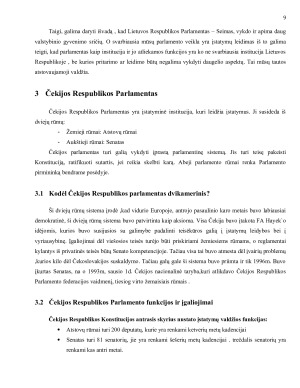 Lietuvos, Čekijos ir Ispanijos parlamentų lyginamoji analizė struktūra, funkcijos ir įgaliojimai. Paveikslėlis 8