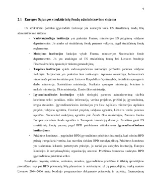 Europos Sąjungos struktūrinių fondų veiklos esmė ir pagrindiniai aspektai. Paveikslėlis 9