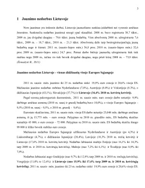 Jaunimo nedarbo lygis Lietuvoje ir jo mažinimo galimybės. Paveikslėlis 3