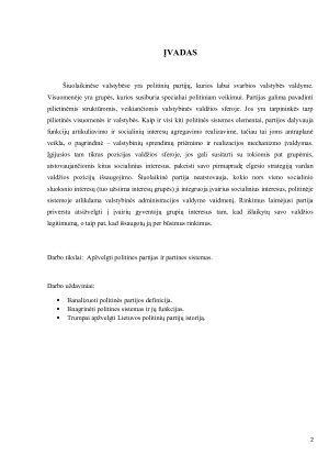 POLITINĖS PARTIJOS IR PARTINĖS SISTEMOS JŲ FUNKCIJOS, KLASIFIKACIJA. Paveikslėlis 3