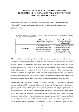 LIETUVOS RESPUBLIKOS 16-OSIOS VYRIAUSYBĖS PROGRAMOS IR NACIONALINĖS PAŽANGOS STARTEGIJOS “LIETUVA 2030” LYGINAMOJI ANALIZĖ. Paveikslėlis 4