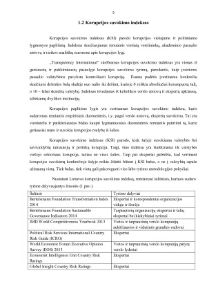 Korupcijos suvokimo indeksas kaip metodas nustatyti korupcijos paplitimo lygį valstybėje. Paveikslėlis 5