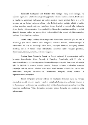 Korupcijos suvokimo indeksas kaip metodas nustatyti korupcijos paplitimo lygį valstybėje. Paveikslėlis 7