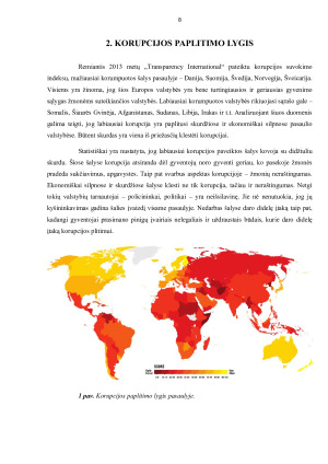 Korupcijos suvokimo indeksas kaip metodas nustatyti korupcijos paplitimo lygį valstybėje. Paveikslėlis 8