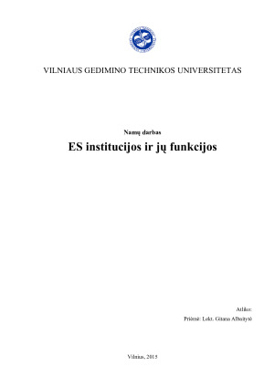 ES institucijos ir jų funkcijos