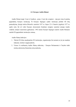 ES institucijos ir jų funkcijos. Paveikslėlis 10