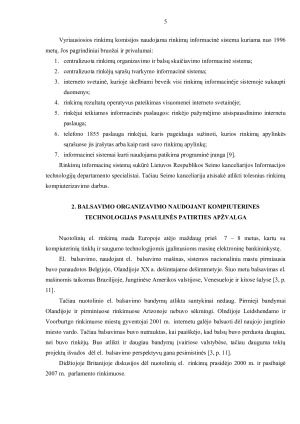 BALSAVIMO ORGANIZAVIMAS  NAUDOJANT KOMPIUTERINES TECHNOLOGIJAS. Paveikslėlis 5