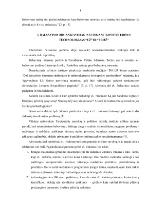 BALSAVIMO ORGANIZAVIMAS  NAUDOJANT KOMPIUTERINES TECHNOLOGIJAS. Paveikslėlis 8