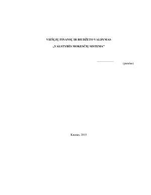 VALSTYBĖS MOKESČIŲ SISTEMA