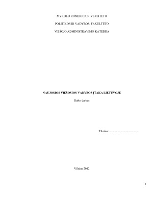 NAUJOSIOS VIEŠOSIOS VADYBOS ĮTAKA LIETUVOJE