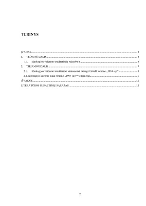 IDEOLOGIJOS VAIDMUO TOTALITARINĖJE VISUOMENĖJE GEORGE ORWELL‘O ROMANO „1984-IEJI“ ANALIZĖ. Paveikslėlis 2