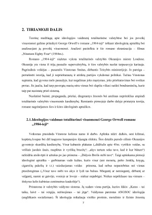 IDEOLOGIJOS VAIDMUO TOTALITARINĖJE VISUOMENĖJE GEORGE ORWELL‘O ROMANO „1984-IEJI“ ANALIZĖ. Paveikslėlis 7