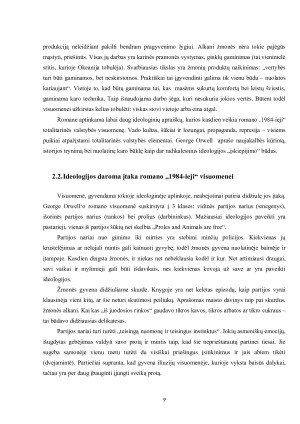 IDEOLOGIJOS VAIDMUO TOTALITARINĖJE VISUOMENĖJE GEORGE ORWELL‘O ROMANO „1984-IEJI“ ANALIZĖ. Paveikslėlis 9