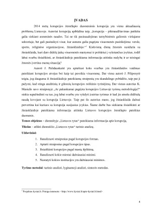 KORUPCIJOS ATVEJAI LIETUVOJE  DIENRAŠČIO „LIETUVOS RYTAS“ TURINIO ANALIZĖ. Paveikslėlis 4
