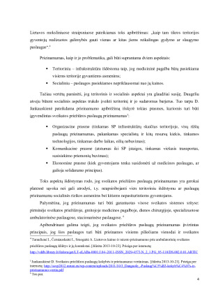 Sveikatos priežiūros prieinamumas ir probleminiai atvejai. Paveikslėlis 4