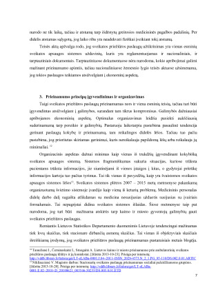 Sveikatos priežiūros prieinamumas ir probleminiai atvejai. Paveikslėlis 7