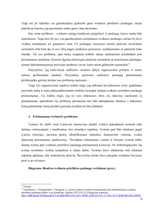 Sveikatos priežiūros prieinamumas ir probleminiai atvejai. Paveikslėlis 8