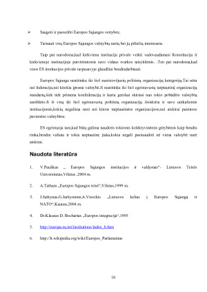 Pagrindinės Europos Sąjungos institucijosjų paskirtis ir funkcijos. Paveikslėlis 10