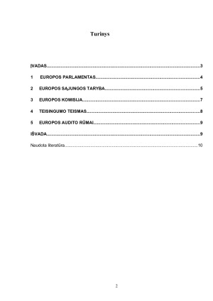 Pagrindinės Europos Sąjungos institucijosjų paskirtis ir funkcijos. Paveikslėlis 2