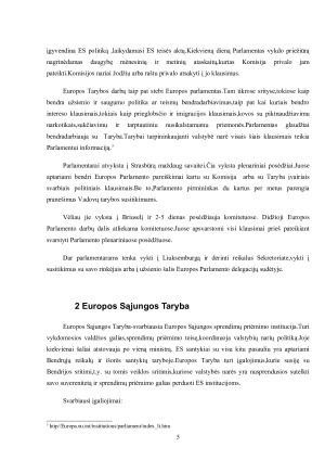 Pagrindinės Europos Sąjungos institucijosjų paskirtis ir funkcijos. Paveikslėlis 5