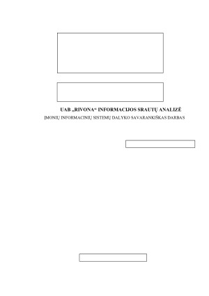 UAB „RIVONA“ INFORMACIJOS SRAUTŲ ANALIZĖ