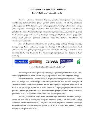 UAB „RIVONA“ INFORMACIJOS SRAUTŲ ANALIZĖ. Paveikslėlis 4