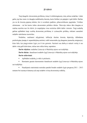 NEDARBO LYGIS LIETUVOJE IR MAŽEIKIŲ RAJONO SAVIVALDYBĖJE PER 2011 – 2013 METUS. Paveikslėlis 3