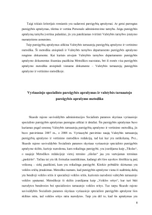 VALSTYBĖS TARNAUTOJO PAREIGYBĖS APRAŠYMAS IR JO ANALIZĖ. Paveikslėlis 8
