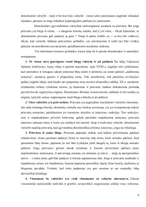 Demokratijos bruožai ir jos kritinis vertinimas. Paveikslėlis 8