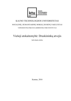 Viešoji atskaitomybė - Druskininkų atvejis