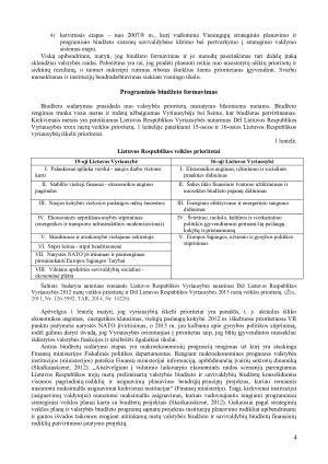 Lietuvos valstybės ir savivaldybių biudžeto formavimo programiniu metodu efektyvumo analizė. Paveikslėlis 4