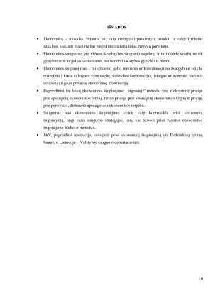 SAUGUMAS NUO EKONOMINIO ŠNIPINĖJIMO. LIETUVOS – JUNGTINIŲ AMERIKOS VALSTIJŲ PALYGINIMAS. Paveikslėlis 10