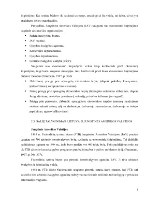 SAUGUMAS NUO EKONOMINIO ŠNIPINĖJIMO. LIETUVOS – JUNGTINIŲ AMERIKOS VALSTIJŲ PALYGINIMAS. Paveikslėlis 8