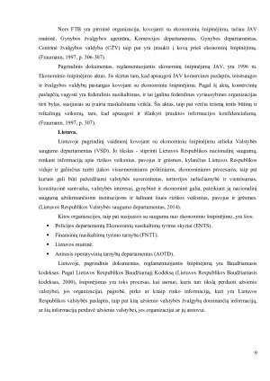 SAUGUMAS NUO EKONOMINIO ŠNIPINĖJIMO. LIETUVOS – JUNGTINIŲ AMERIKOS VALSTIJŲ PALYGINIMAS. Paveikslėlis 9