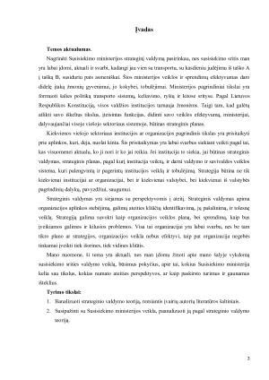 SUSISIEKIMO MINISTERIJOS VEIKLOS STRATEGINĖ ANALIZĖ. Paveikslėlis 3