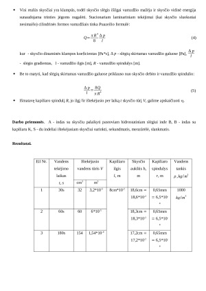 Skysčio dinaminės klampos matavimas Puazeilio metodu. Paveikslėlis 2