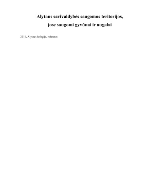 Alytaus savivaldybės saugomos teritorijos, jose saugomi gyvūnai ir augalai