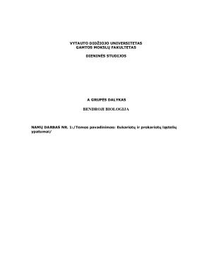 Eukariotų ir prokariotų ląstelių ypatumai