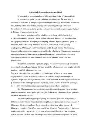 Bakterinės β- laktamazės ir jų nustatymo būdai. Paveikslėlis 4
