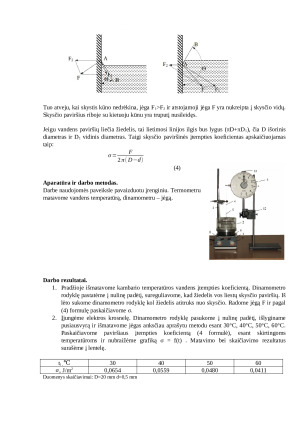 Skysčio paviršiaus įtempties koeficiento priklausomybės nuo temperatūros tyrimas. Paveikslėlis 2