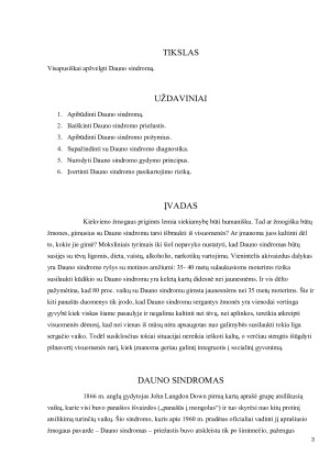 DAUNO SINDROMAS. PRIEŽASTYS, POŽYMIAI DIAGNOSTIKA, GYDYMO PRINCIPAI, PASIKARTOJIMO RIZIKA. Paveikslėlis 3