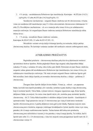 DAUNO SINDROMAS. PRIEŽASTYS, POŽYMIAI DIAGNOSTIKA, GYDYMO PRINCIPAI, PASIKARTOJIMO RIZIKA. Paveikslėlis 5