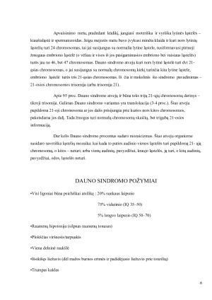 DAUNO SINDROMAS. PRIEŽASTYS, POŽYMIAI DIAGNOSTIKA, GYDYMO PRINCIPAI, PASIKARTOJIMO RIZIKA. Paveikslėlis 6