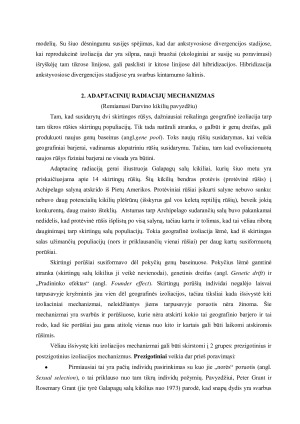 ADAPTACINĖS RADIACIJOS EVOLIUCIJOJE. Paveikslėlis 7
