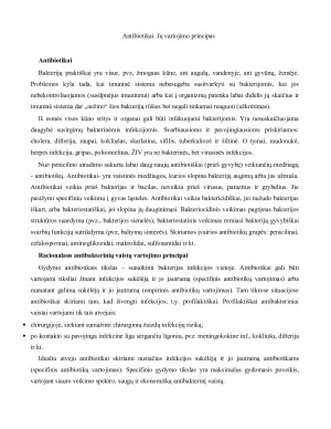 Antibiotikai. Jų vartojimo principas. Paveikslėlis 1