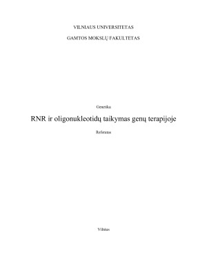 RNR ir oligonukleotidų taikymas genų terapijoje