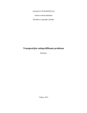 Transpozicijos saitspecifiškumo problema. Paveikslėlis 1