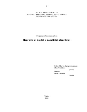 Neuroniniai tinklai ir genetiniai algoritmai