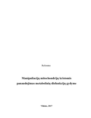 Manipuliacijų mitochondrijų kristomis panaudojimas metabolinių disfunkcijų gydyme. Paveikslėlis 1